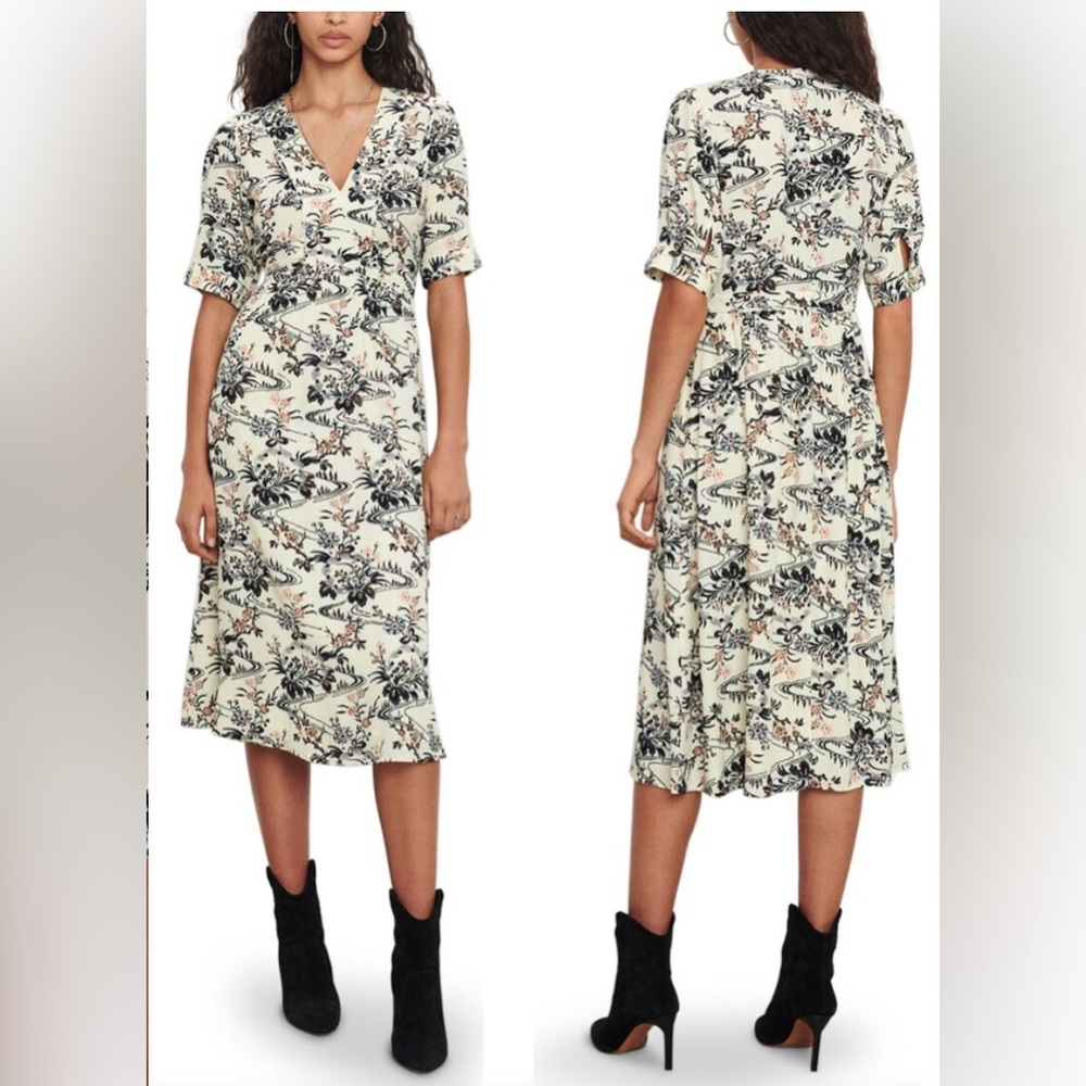 NWT ba&sh floral print midi dress size 1